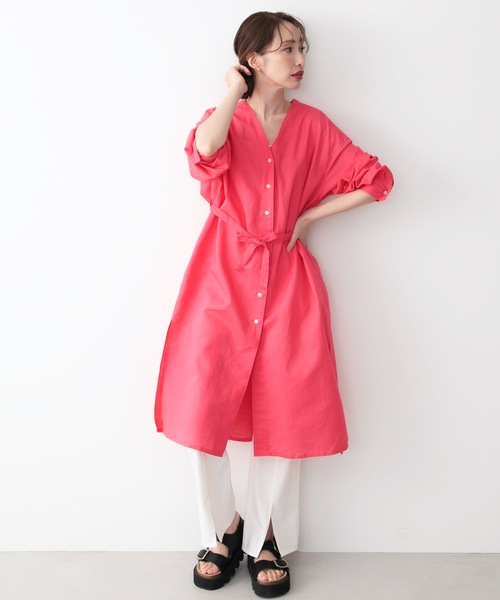 COCO WALK:C+H V neck Shirts One piece Vネックシャツワンピース