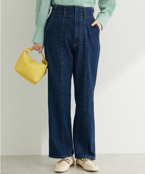 Green　Parks（グリーンパークス）の「・ELENCARE　DUE　センターシームデニムパンツ（デニムパンツ・レディース・ライトインディゴブルー/インディゴブルー・L/M）」の2枚目の写真