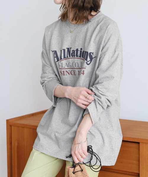 ウォッシュ加工ロゴ入りロンT（Tシャツ/カットソー）｜reca（レカ）の