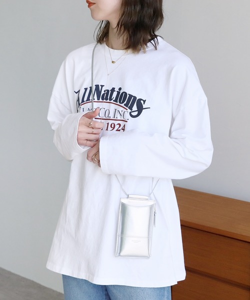 ウォッシュ加工ロゴ入りロンT（Tシャツ/カットソー）｜reca（レカ）の