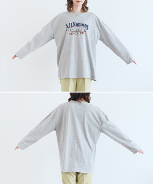 ウォッシュ加工ロゴ入りロンT（Tシャツ/カットソー）｜reca