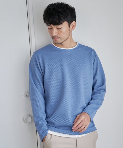 ikka（イッカ）の「パイナップルレイヤードロンＴ（Tシャツ/カットソー・メンズ・ベージュ/ネイビー/ブルー/グリーン・S/M/L/XL）」の11枚目の写真