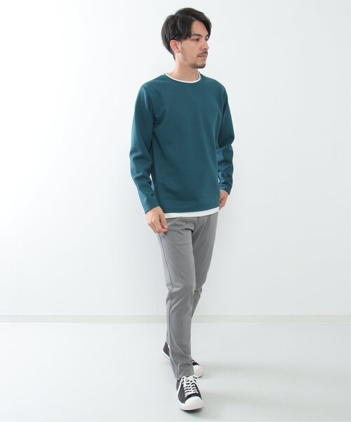 ikka（イッカ）の「パイナップルレイヤードロンＴ（Tシャツ/カットソー・メンズ・ベージュ/ネイビー/ブルー/グリーン・S/M/L/XL）」の16枚目の写真