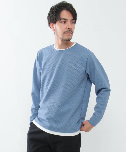 ikka（イッカ）の「パイナップルレイヤードロンＴ（Tシャツ/カットソー・メンズ・ベージュ/ネイビー/ブルー/グリーン・S/M/L/XL）」の21枚目の写真