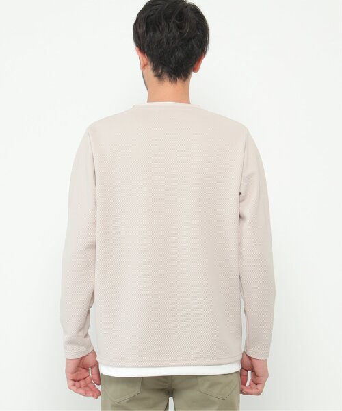 ikka（イッカ）の「パイナップルレイヤードロンＴ（Tシャツ/カットソー・メンズ・ベージュ/ネイビー/ブルー/グリーン・S/M/L/XL）」の10枚目の写真