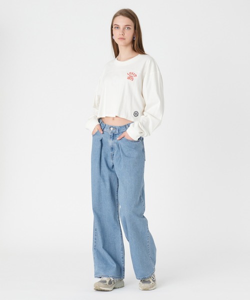 Levi's(リーバイス)の「Levi's/リーバイス クロップ フットボールTシャツ ホワイト(Tシャツ/カットソー・レディース・マルチ・M/S/XS)」の5枚目の写真