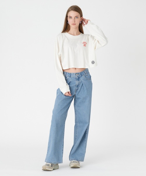 Levi's(リーバイス)の「Levi's/リーバイス クロップ フットボールTシャツ ホワイト(Tシャツ/カットソー・レディース・マルチ・M/S/XS)」の6枚目の写真