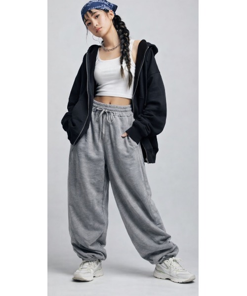 LAUTRE COTE(ロウトレコウト)の「カットソースエットパンツ(スウェットパンツ・レディース・ブラック/グレー・MEDIUM/LARGE/SMALL)」の8枚目の写真