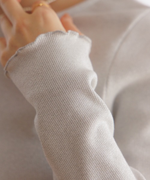 flower（フラワー）の「スパークルトップ（Tシャツ/カットソー・レディース・ベージュ/シルバー・FREE）」の5枚目の写真