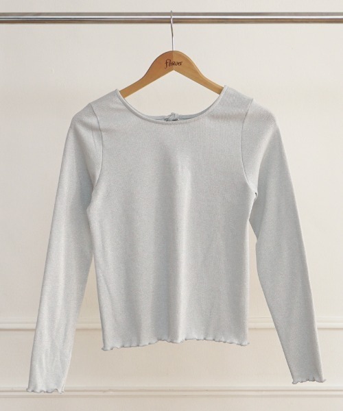 flower（フラワー）の「スパークルトップ（Tシャツ/カットソー・レディース・ベージュ/シルバー・FREE）」の10枚目の写真