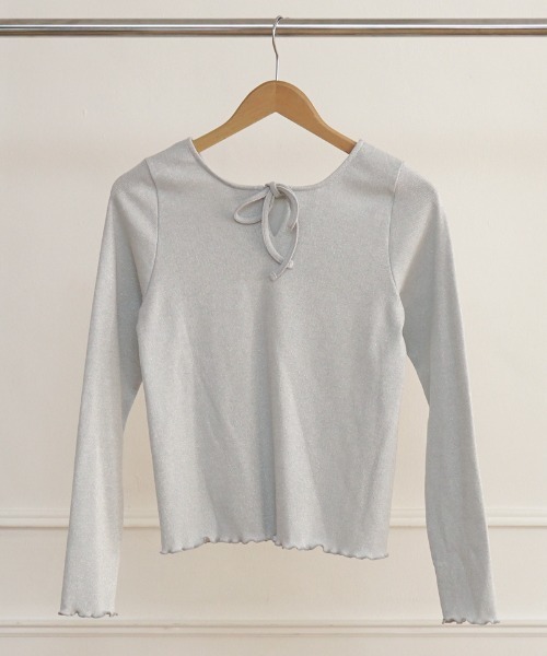 flower（フラワー）の「スパークルトップ（Tシャツ/カットソー・レディース・ベージュ/シルバー・FREE）」の6枚目の写真