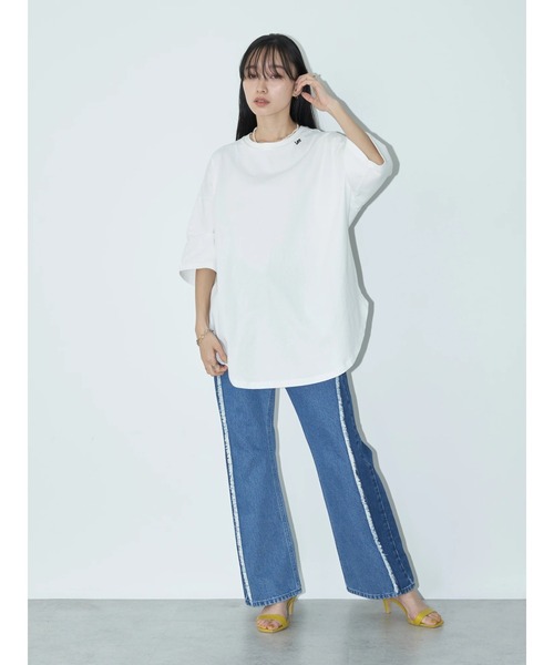 Lee(リー)の「Lee×e.m.a.e ROUNDHEM TEE(Tシャツ/カットソー・レディース・オフホワイト/ブルー/ブラック・FREE)」の11枚目の写真