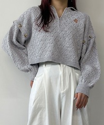 2WAYハーフジップショートニット