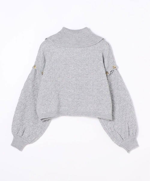 179/WG(イチナナキュウダブルジー)の「2WAYハーフジップショートニット(ニット/セーター・レディース・グリーン/イエロー/グレー/オフホワイト・FREE)」の5枚目の写真