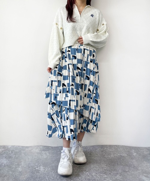 179/WG(イチナナキュウダブルジー)の「2WAYハーフジップショートニット(ニット/セーター・レディース・グリーン/イエロー/グレー/オフホワイト・FREE)」の19枚目の写真