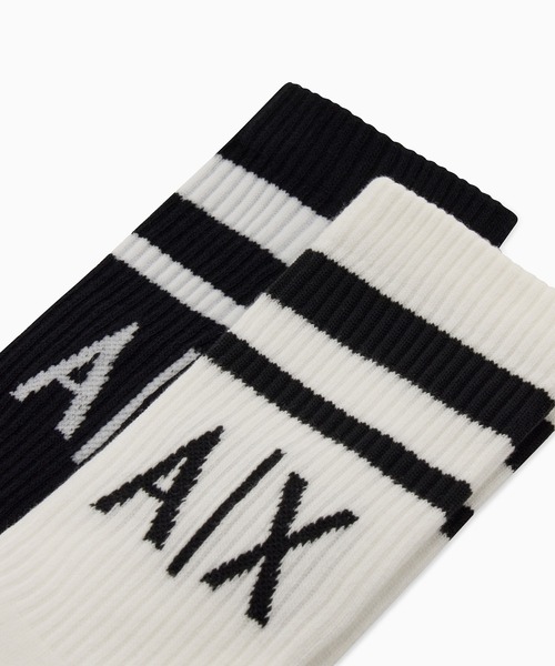 ARMANI EXCHANGE(アルマーニエクスチェンジ)の「【A|X アルマーニ エクスチェンジ】A|Xロゴソックス(2足セット)_ウィメンズ(ソックス/靴下・レディース・ホワイト系/アイボリー系/ブラック×ホワイト/ホワイト×ピンク/ホワイト×レッド/ブラック×ピンク・FREE)」の7枚目の写真