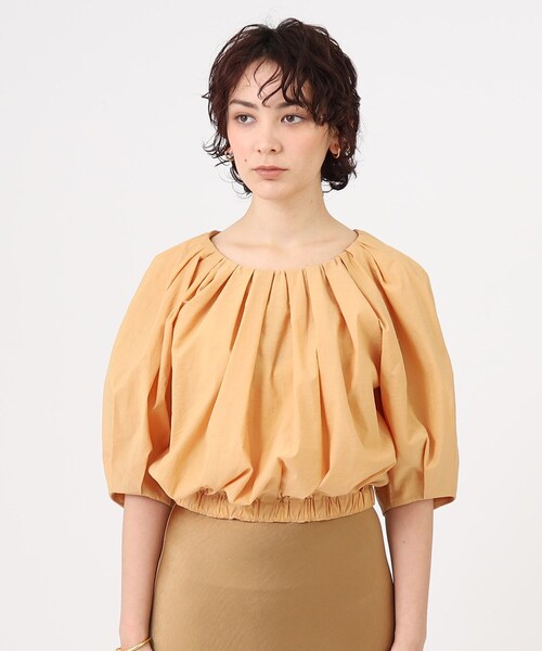 GALLEST（ギャレスト）の「【GISEL6月号掲載】タックギャザーブラウス（シャツ/ブラウス・レディース・ブラック/ホワイト/サンドベージュ/イエロー・38/05）」の6枚目の写真