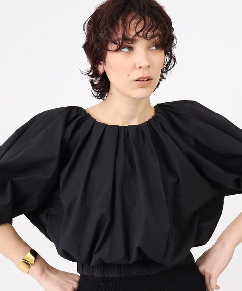 GALLEST（ギャレスト）の「【GISEL6月号掲載】タックギャザーブラウス（シャツ/ブラウス・レディース・ブラック/ホワイト/サンドベージュ/イエロー・38/05）」の18枚目の写真