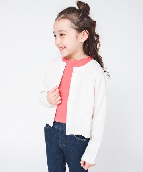 BRANSHES（ブランシェス）の「【調温機能/UVケア】シンプルカーディガン（カーディガン/ボレロ・キッズ・その他/アイボリー/ラベンダー・120/140/90/130/150/160/110/100）」の2枚目の写真