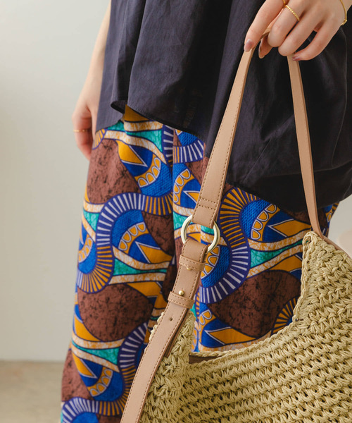 URBAN RESEARCH（アーバンリサーチ）の「ワンハンドルペーパートート（かごバッグ・レディース・ナチュラル/キャメル・ONE）」の3枚目の写真