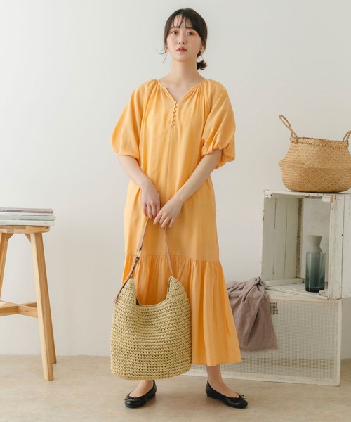 URBAN RESEARCH（アーバンリサーチ）の「ワンハンドルペーパートート（かごバッグ・レディース・ナチュラル/キャメル・ONE）」の13枚目の写真