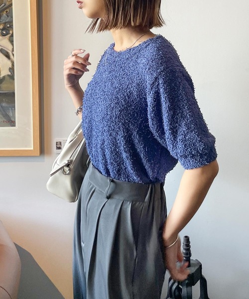 Chillfar(チルファー)の「サマーモールニットトップス(ニット/セーター・レディース・アイボリー/ブルー/モカ/チャコール・FREE)」の8枚目の写真