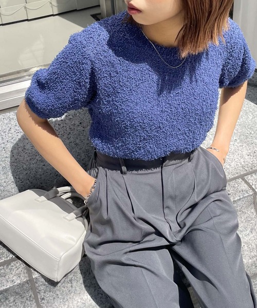 Chillfar(チルファー)の「サマーモールニットトップス(ニット/セーター・レディース・アイボリー/ブルー/モカ/チャコール・FREE)」の11枚目の写真