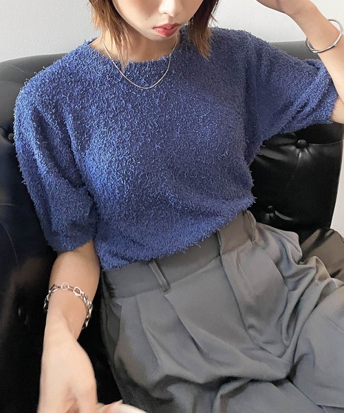 Chillfar(チルファー)の「サマーモールニットトップス(ニット/セーター・レディース・アイボリー/ブルー/モカ/チャコール・FREE)」の5枚目の写真