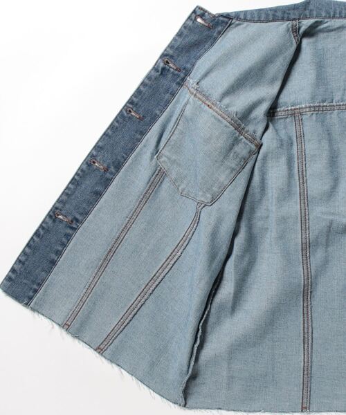 EGOIST（エゴイスト）の「裾カットオフGジャン（デニムジャケット・レディース・ブルー・FREE）」の10枚目の写真