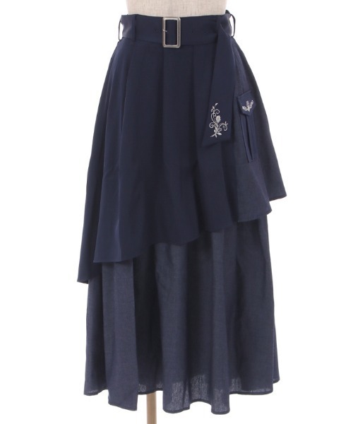 axes femme（アクシーズファム）の「アシメティアードロングスカート（デニムスカート・レディース・ネイビー/ベージュ/ブラック/ホワイト・FREE）」の21枚目の写真