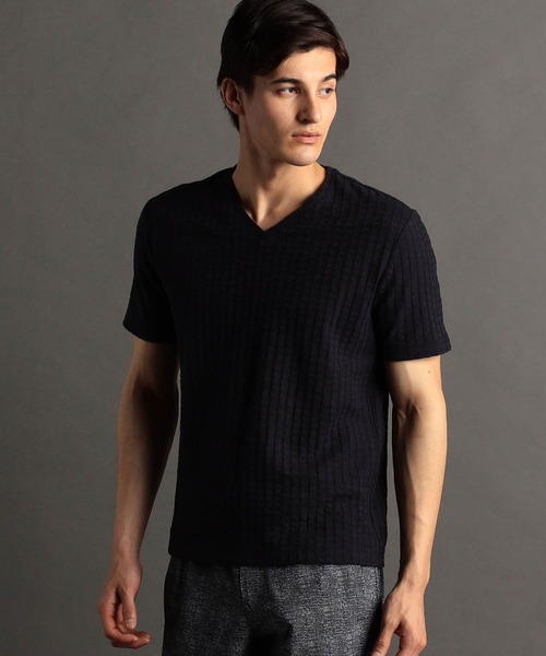 canal deux Luxe】ジオメトリック VネックTシャツ（Tシャツ