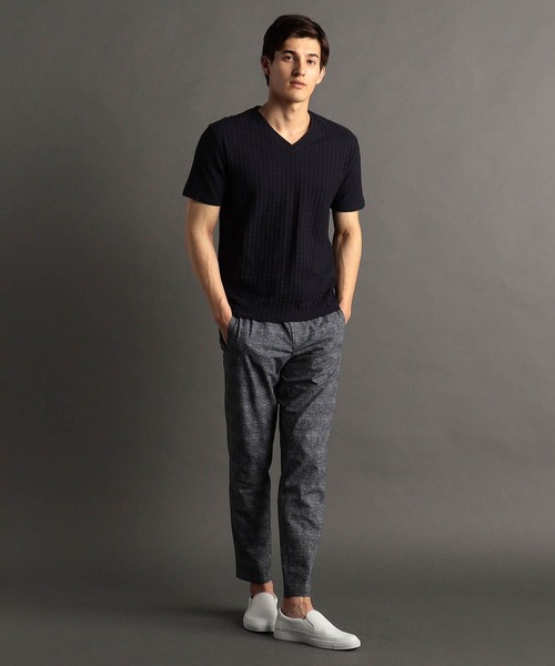 MONSIEUR NICOLE（ムッシュニコル）の「【canal deux Luxe】ジオメトリック VネックTシャツ（Tシャツ/カットソー・メンズ・ホワイト/グレー/ネイビー・MEDIUM/LARGE/XX-LARGE/X-LARGE）」の10枚目の写真