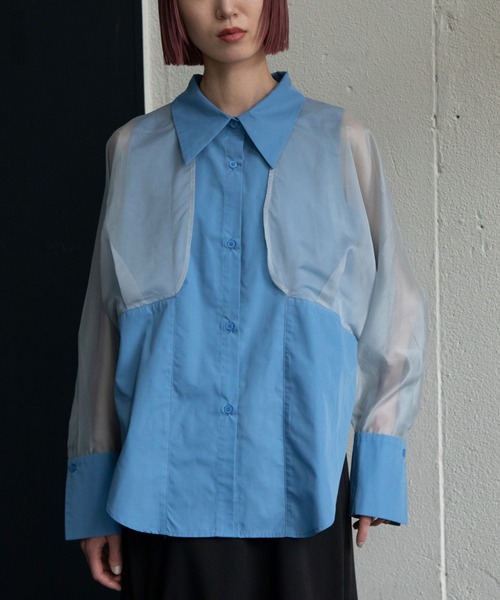 VACANCY（ヴァカンシー）の「袖シアースキンアウトシャツ（シャツ/ブラウス・レディース・ホワイト/ブルー・FREE）」の21枚目の写真