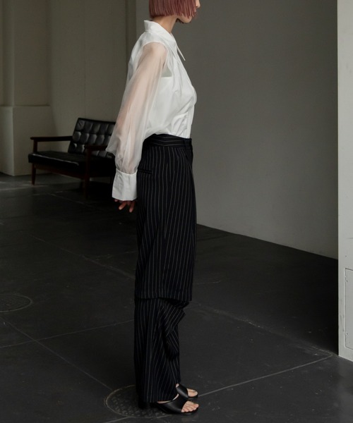 VACANCY（ヴァカンシー）の「袖シアースキンアウトシャツ（シャツ/ブラウス・レディース・ホワイト/ブルー・FREE）」の17枚目の写真