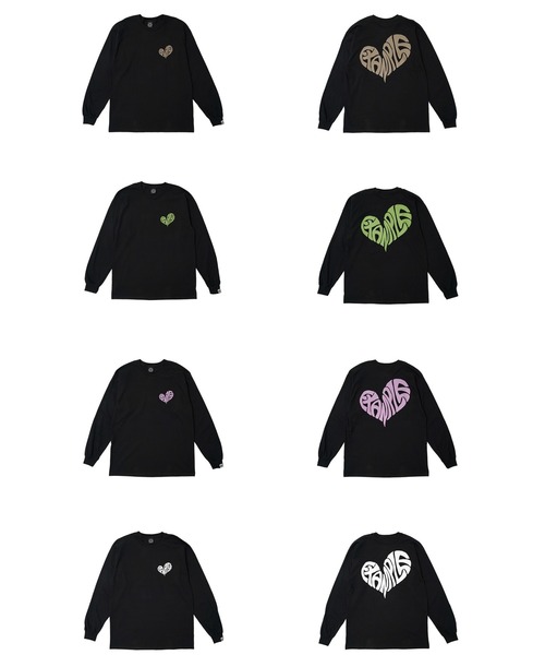 EXAMPLE（エグザンプル）の「《ZOZO LIMITED》EXAMPLE HEART LOGO L/S TEE（Tシャツ/カットソー・メンズ・ホワイト×レッド/ホワイト×ブルー/ホワイト×ブラック/ブラック×ホワイト/ブラック系その他/ブラック×パープル/ブラック×グリーン/ホワイト×イエロー・M/L/XL/XXL）」の10枚目の写真