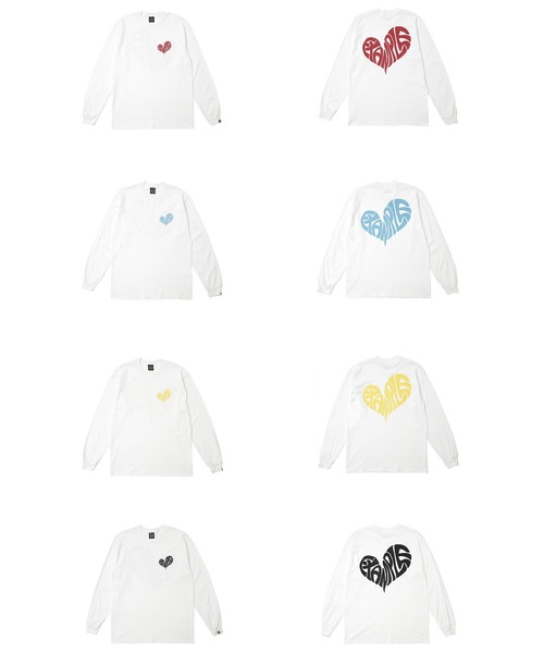 EXAMPLE（エグザンプル）の「《ZOZO LIMITED》EXAMPLE HEART LOGO L/S TEE（Tシャツ/カットソー・メンズ・ホワイト×レッド/ホワイト×ブルー/ホワイト×ブラック/ブラック×ホワイト/ブラック系その他/ブラック×パープル/ブラック×グリーン/ホワイト×イエロー・M/L/XL/XXL）」の9枚目の写真