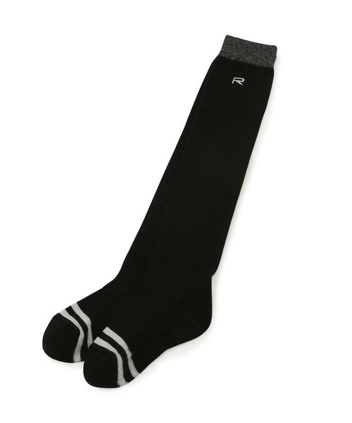 JUN&ROPE'(ジュンアンドロペ)の「【吸水速乾】RIBラメコンビニーハイソックス(ソックス/靴下・レディース・ブラック/グレー/ホワイト・FREE)」の1枚目の写真