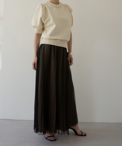 MIELI INVARIANT（ミエリインヴァリアント）の「Puff Knit Pullover（ニット/セーター・レディース・ブラック/アイボリー・FREE）」の16枚目の写真