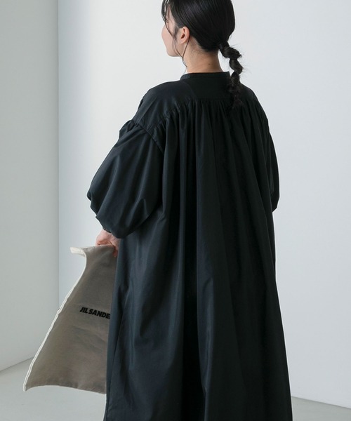 forksy.（フォルクシー）の「【forksy.】パールボタンバルーンスリーブ半袖ワンピース（シャツワンピース・レディース・ブルー/ブラック・FREE）」の19枚目の写真