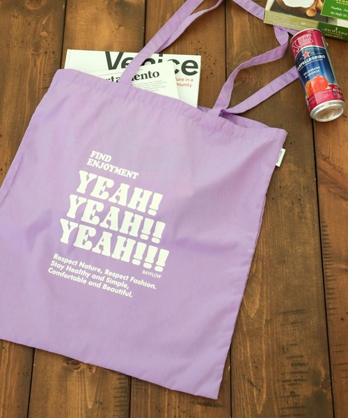 BAYFLOW（ベイフロー）の「[肩紐長めで肩掛けしやすい]BF TYPOトート（トートバッグ・レディース・パープル/ピンク/イエロー/ブルー/グリーン/グレー/スカイブルー/チャコール/サックスブルー・0）」の7枚目の写真