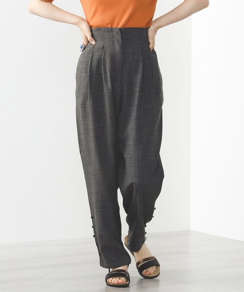 BEAMS HEART（ビームスハート）の「BEAMS HEART / パイピング 裾ボタン ハイウエストパンツ（スラックス・レディース・ブルー/ベージュ/ブラック系その他4/ホワイト系その他5/ネイビー・FREE）」の20枚目の写真