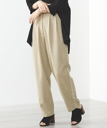 BEAMS HEART / パイピング 裾ボタン ハイウエストパンツ