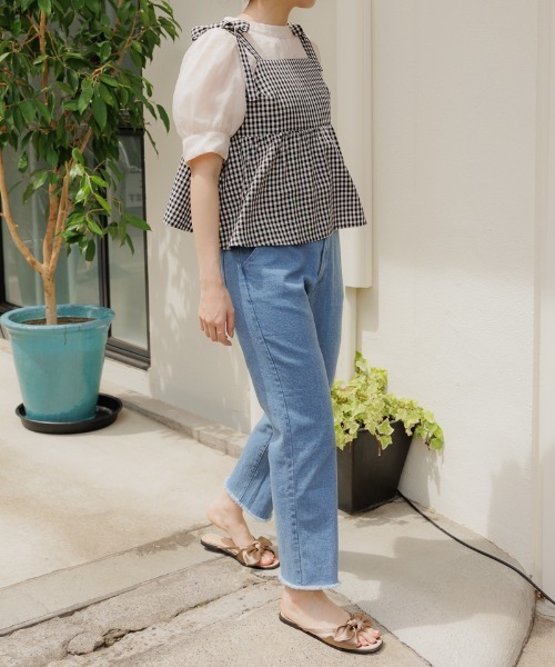 flower（フラワー）の「プレイフルチェックビスチェ