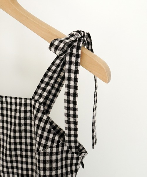 flower(フラワー)の「プレイフルチェックビスチェ(キャミソール・レディース・ブラック/ベージュ・FREE)」の18枚目の写真