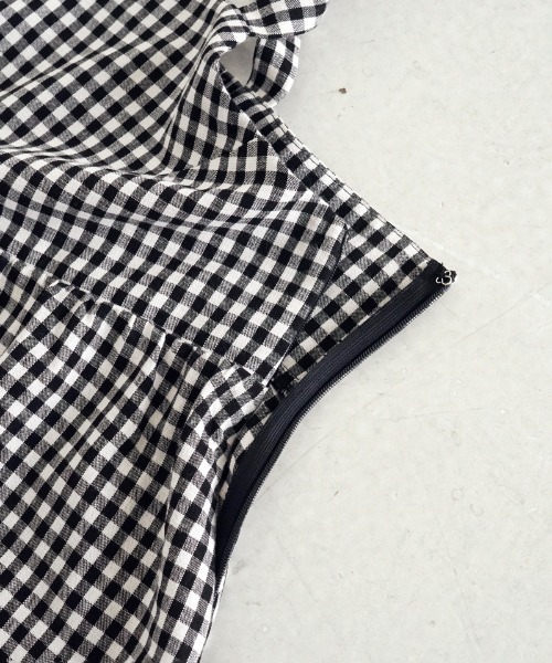 flower(フラワー)の「プレイフルチェックビスチェ(キャミソール・レディース・ブラック/ベージュ・FREE)」の10枚目の写真