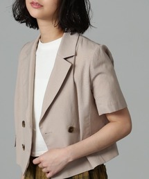 FREE'S MART | 【Sシリーズ対応】◆［セットアップ対応］綿麻ショート丈ハーフスリーブジャケット(テーラードジャケット)