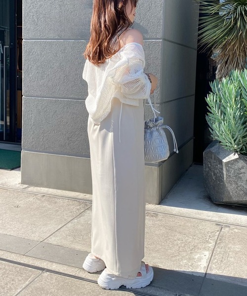 one after another NICE CLAUP（ワンアフターアナザーナイスクラップ）の「メッシュカーディガン（カーディガン/ボレロ・レディース・オフホワイト/アイボリー・FREE）」の14枚目の写真