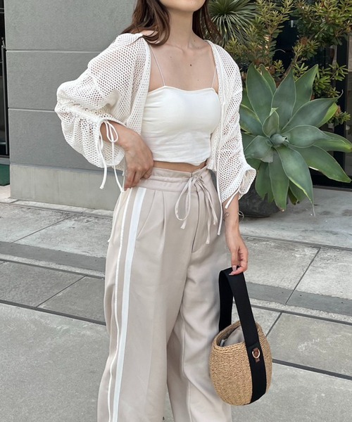 one after another NICE CLAUP（ワンアフターアナザーナイスクラップ）の「メッシュカーディガン（カーディガン/ボレロ・レディース・オフホワイト/アイボリー・FREE）」の11枚目の写真