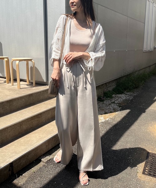 one after another NICE CLAUP（ワンアフターアナザーナイスクラップ）の「メッシュカーディガン（カーディガン/ボレロ・レディース・オフホワイト/アイボリー・FREE）」の9枚目の写真