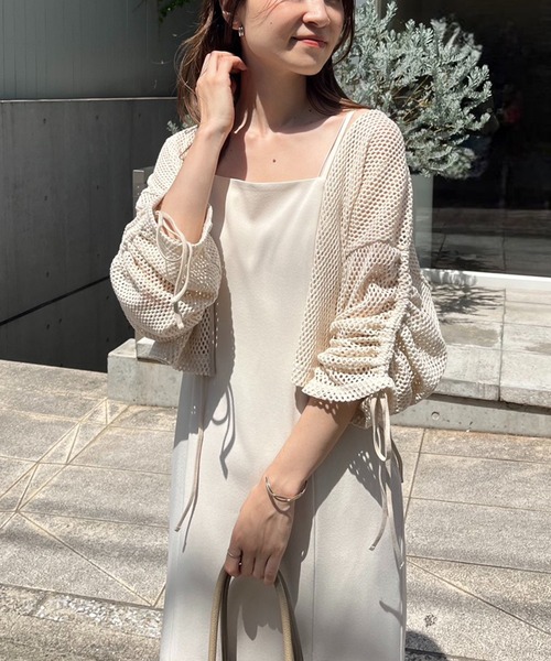 one after another NICE CLAUP（ワンアフターアナザーナイスクラップ）の「メッシュカーディガン（カーディガン/ボレロ・レディース・オフホワイト/アイボリー・FREE）」の19枚目の写真